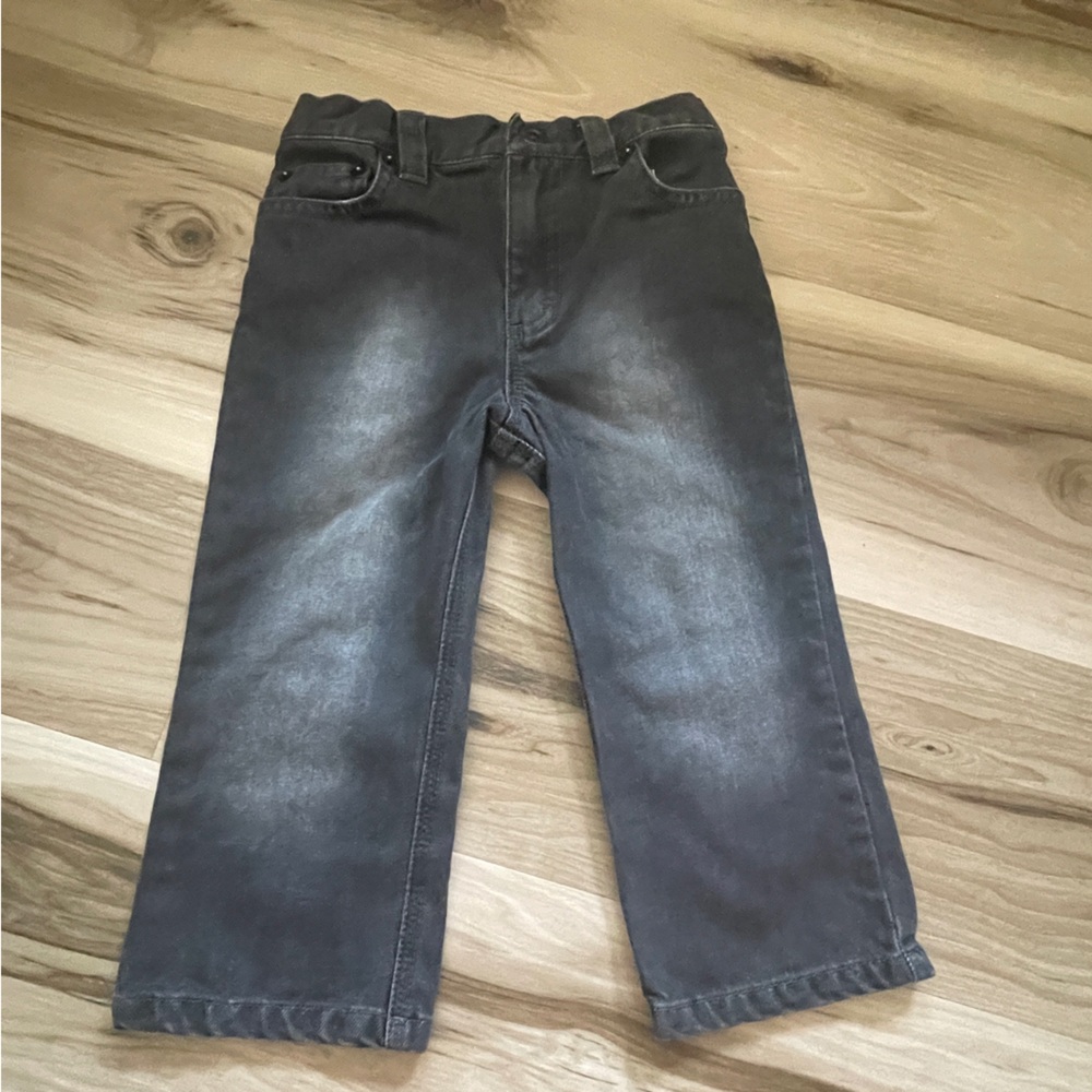 Hartstrings Jeans Charcoal Gray Faded Ajustable Waist Size 2T